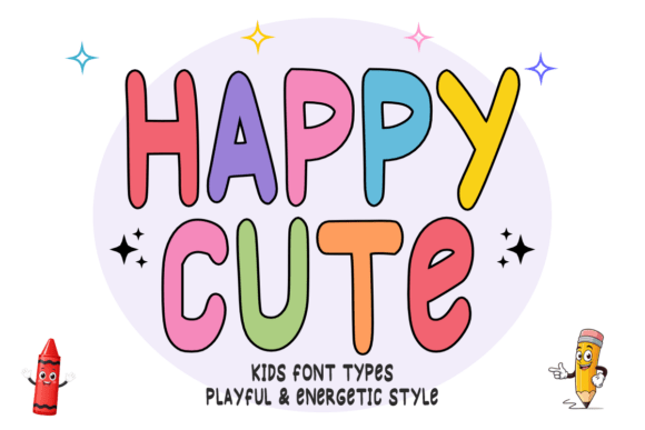 Happy Cute Font for Creative Design