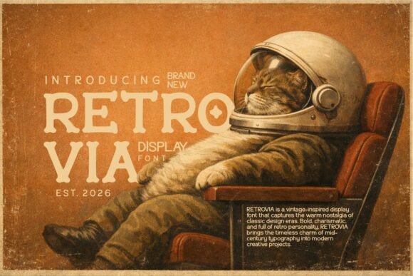 Retrovia Font for Vintage Design